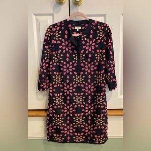 Ladybug dress by Crown and Ivy.  Navy/pink. Lined. 6P.